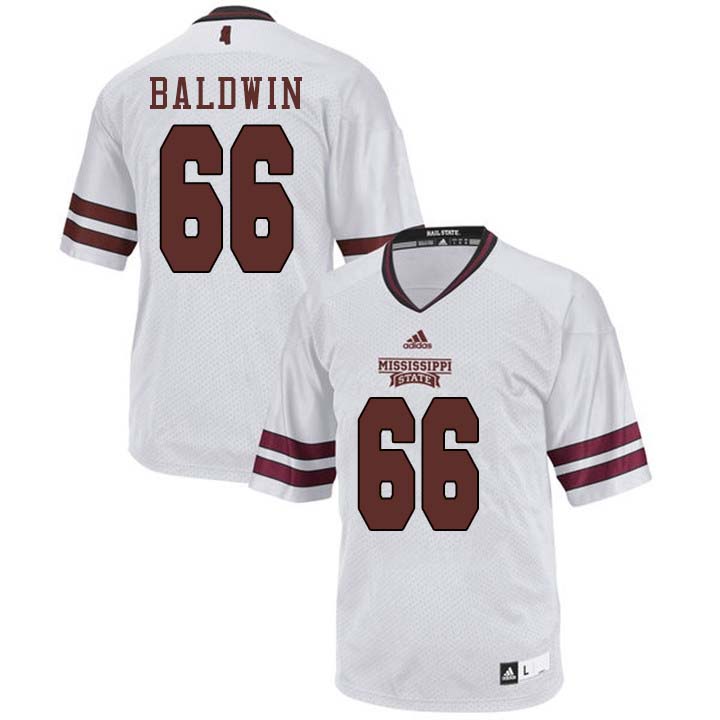 Men #66 Joel Baldwin Mississippi State Bulldogs College Football Jerseys Sale-White